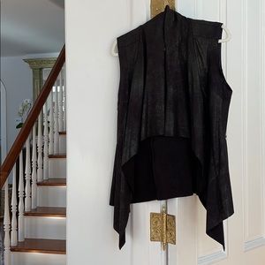 Zara black brushed leather vest - size S